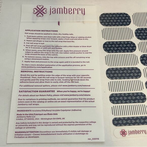 Jamberry Free Spirit Full Sheet Nail Wraps 88W3 - Picture 10 of 11